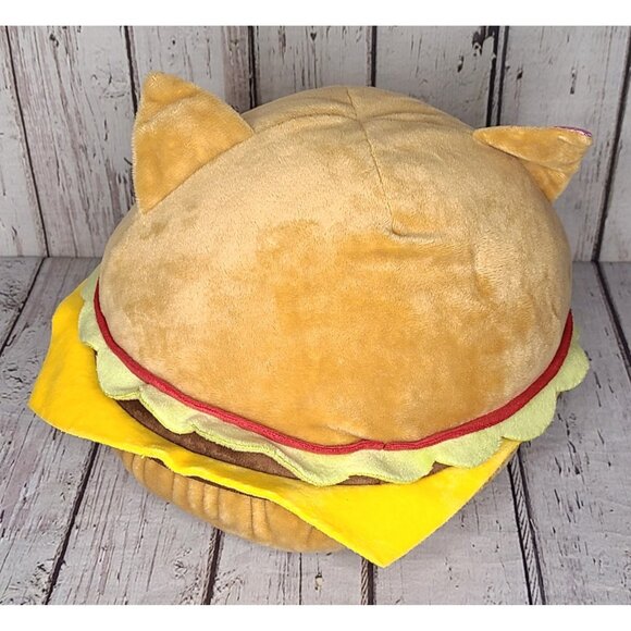 13" Cute & Cuddly Cat Cheeseburger Plush Stuffed Animal Kawaii Kitty Food - Picture 2 of 3